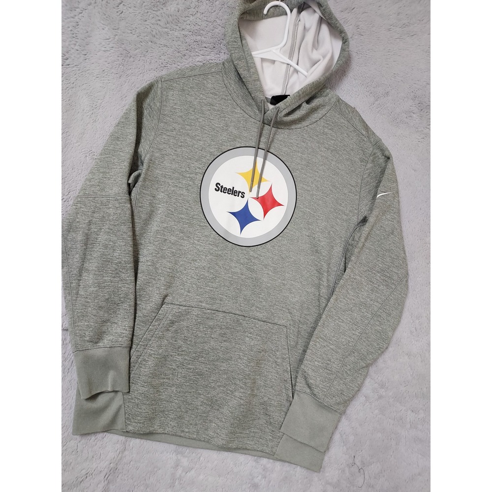 Pittsburgh Steelers Hoodie Men Large Nike Dri Fit Fleece NFL Football Drawstring